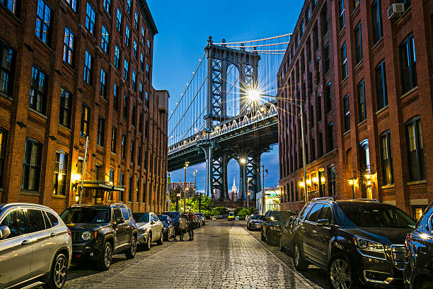 best places to visit in december pictured:View of the Manhattan bridge from Dumbo, Brooklyn, New York City, USA