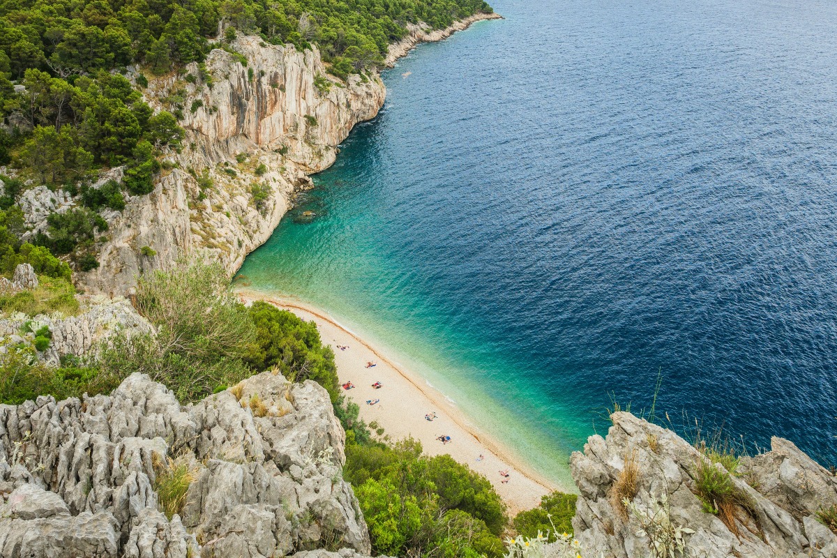 natural beach beach in Croatia from above