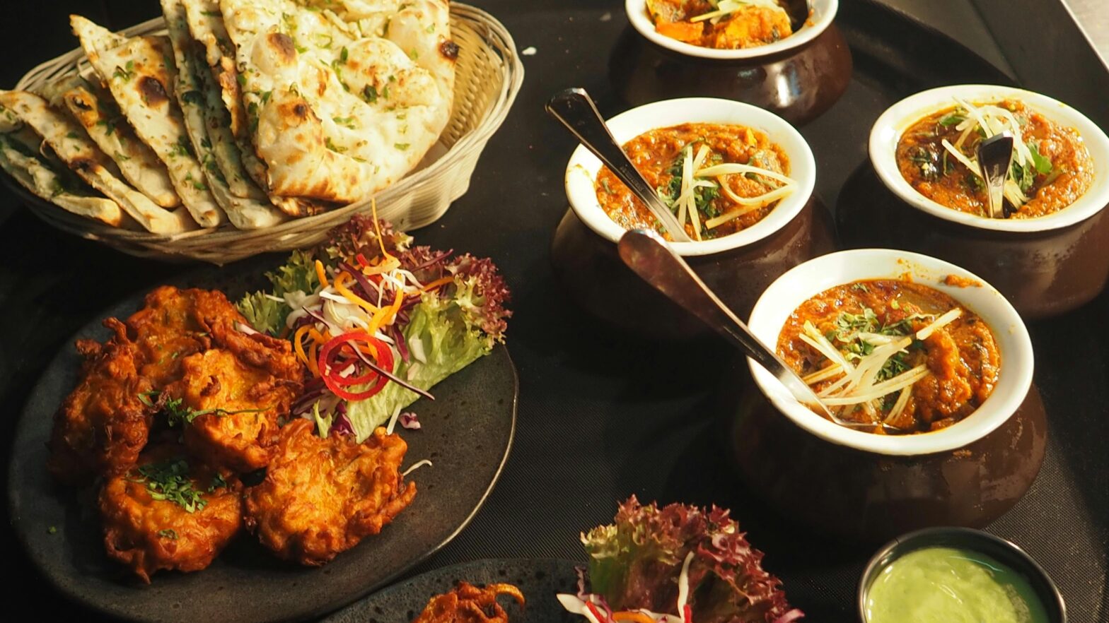 table of food at a restaurant