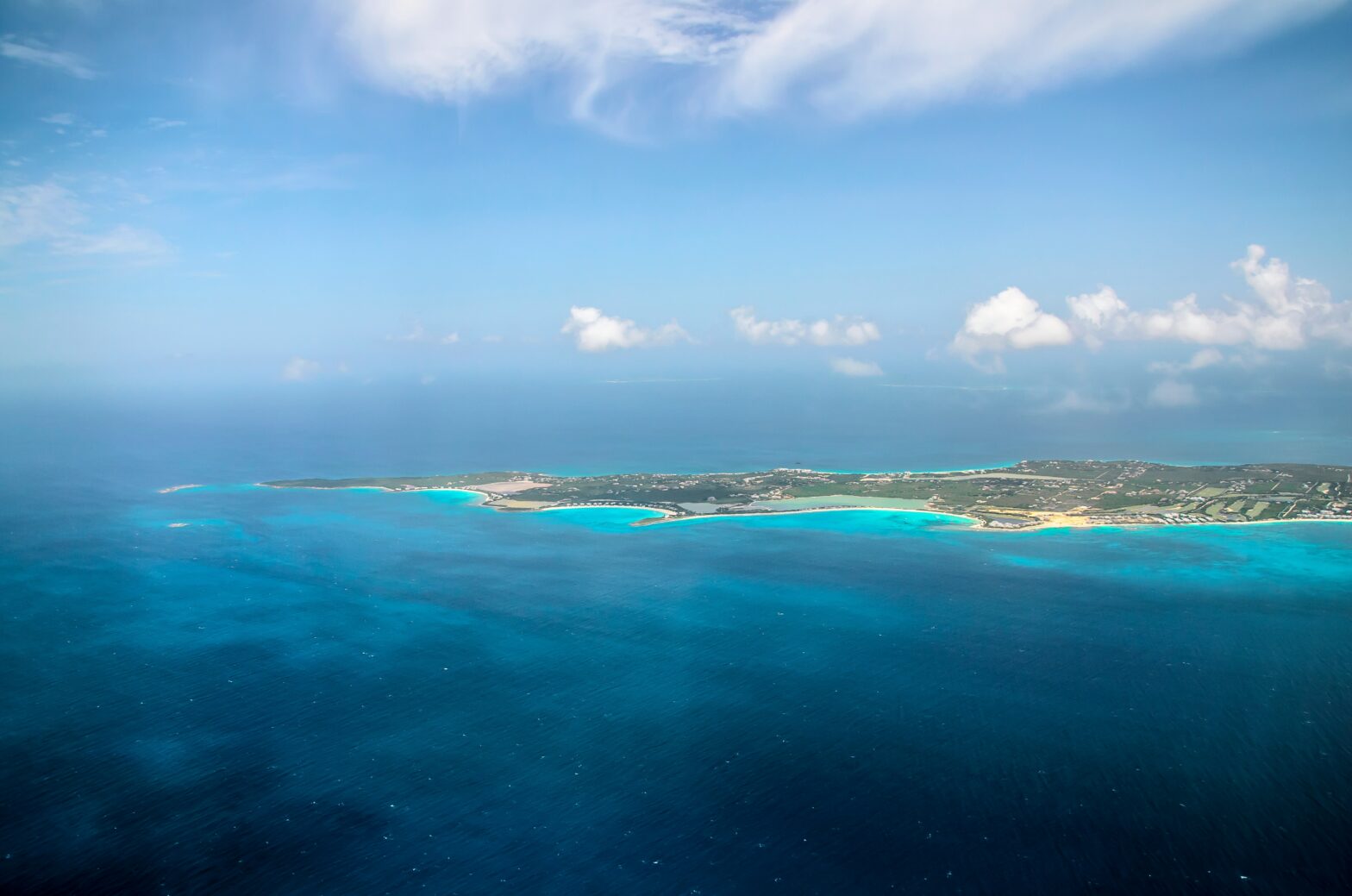 Blue blue waters on the Caribbean island Anguilla.