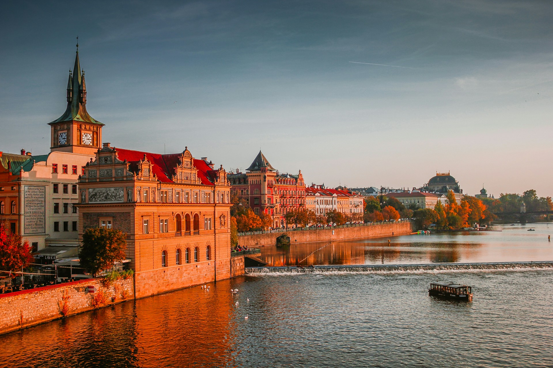 Boat cruises are a great activity for spring time in Prague. 
Pictured: Prague 