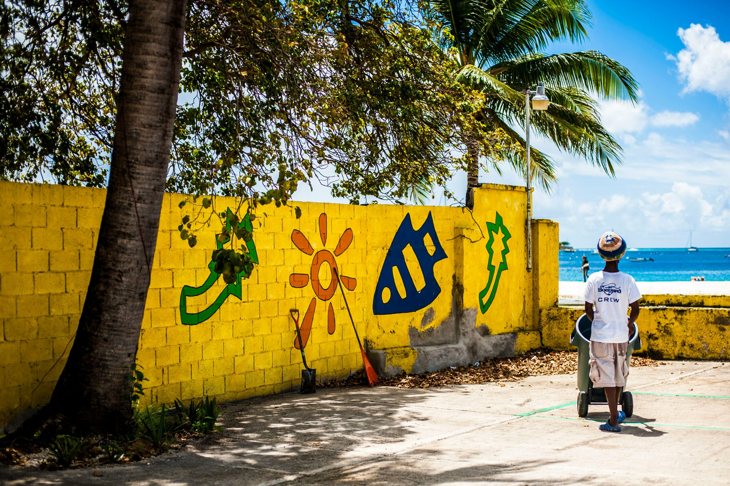 There are many festivals in Barbados during the dry season. 
pictured: a man in Barbados