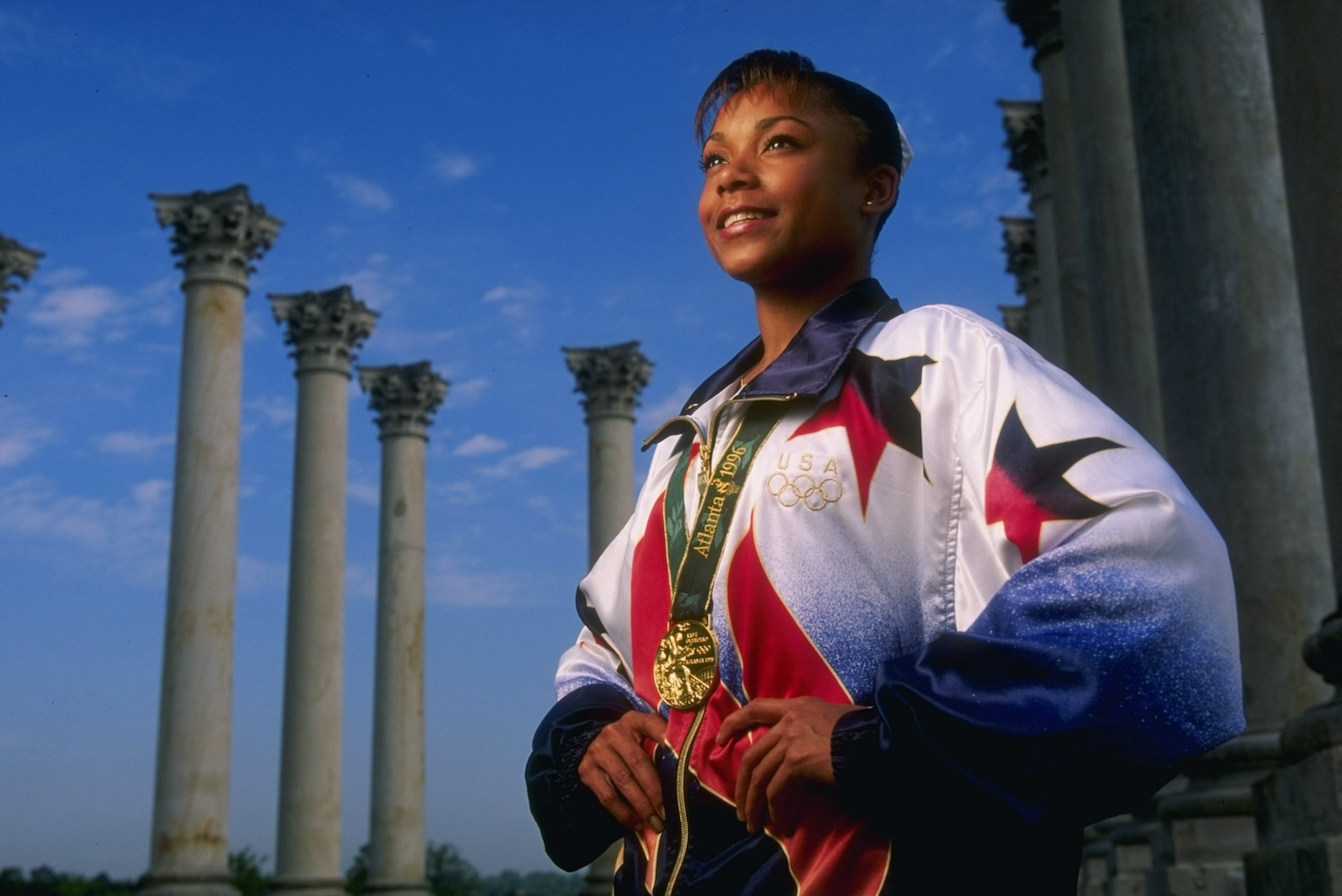 14 Aug 1996: Gymnasts Dominique Dawes of the USA, a medalist at the 1996 Centennial Olympic Games in Atlanta, Georgia.