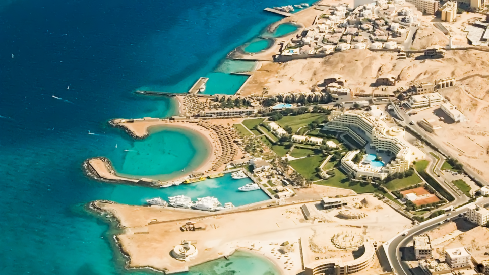 A stunning aerial view of Hurghada Coast in Egypt