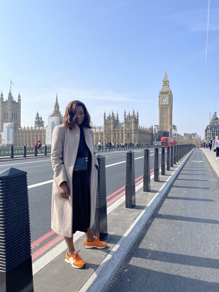 Black-owned travel fragrance owner, Ope Dina in London. 