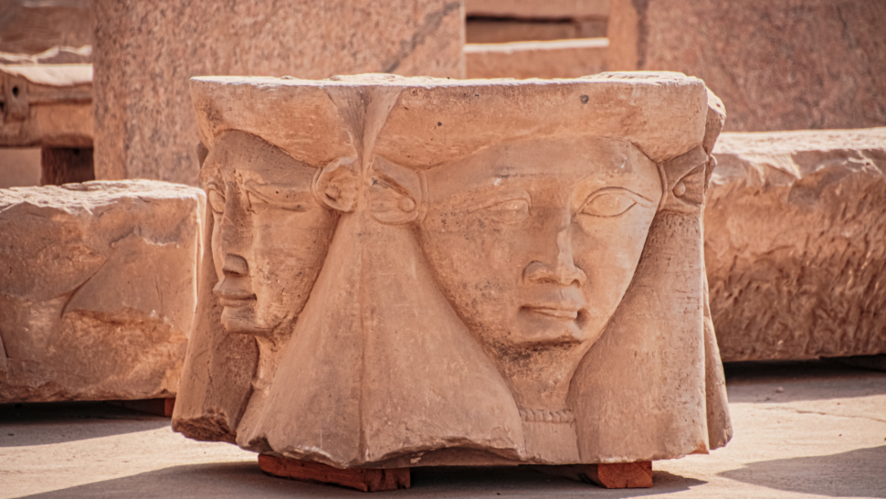 The head of the goddess Hathor in Dendera