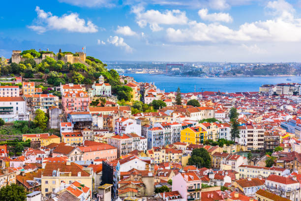 pictured: Lisbon, Portugal town skyline.