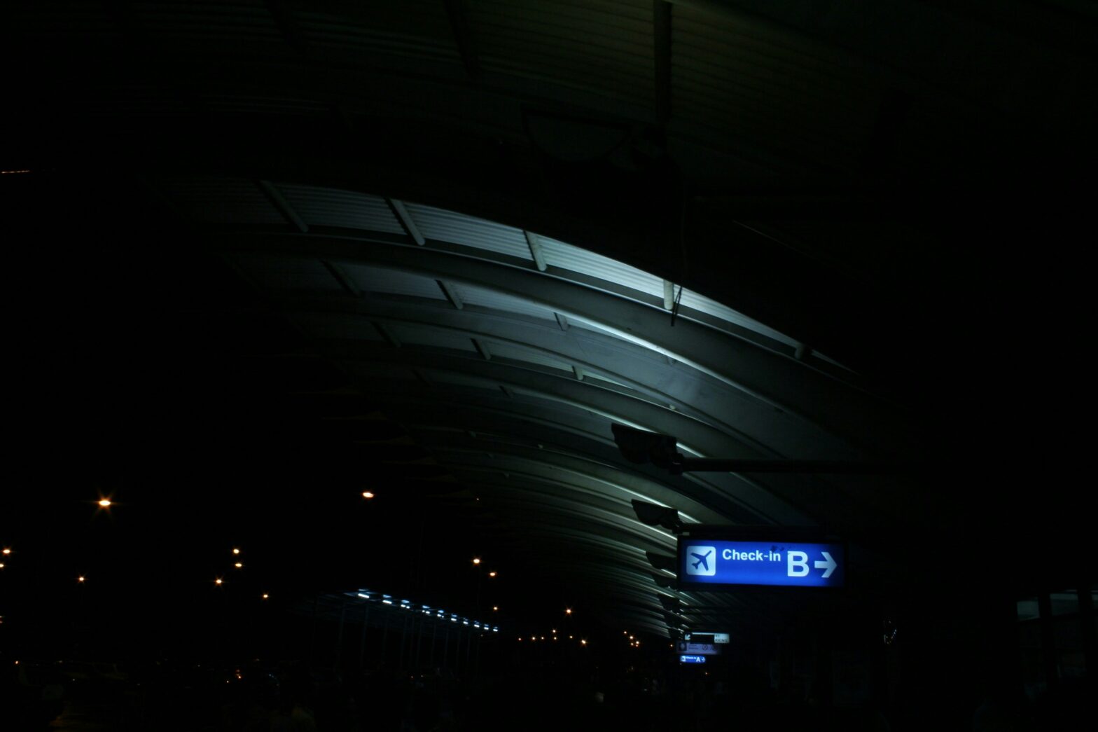 Airport at night.