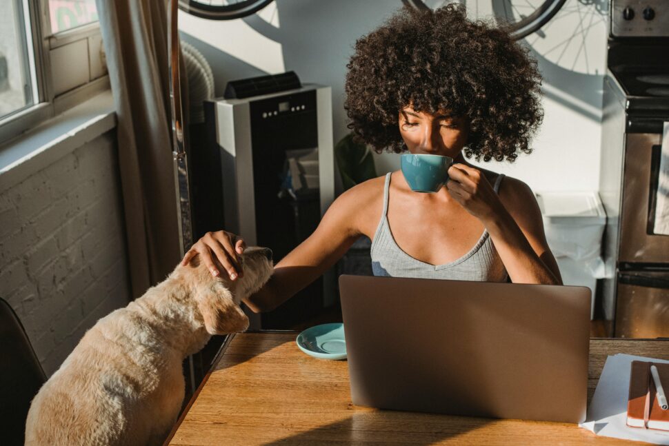 woman working from home