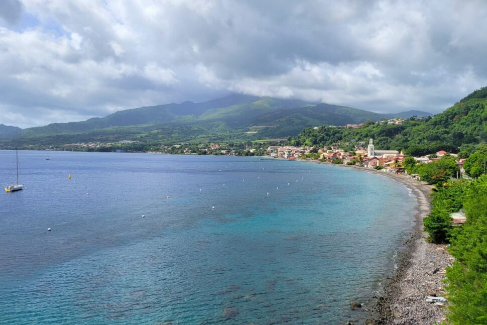 coast of Martinique looking out toward Mount Pelee