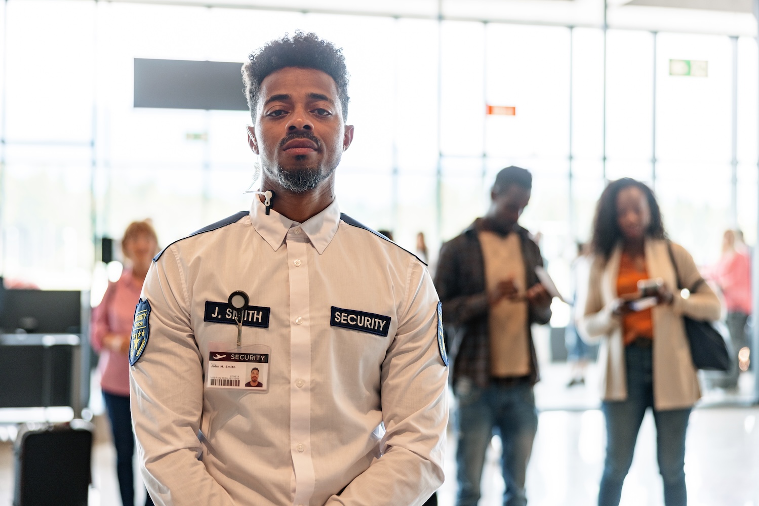 Black Male Airport Security Worker