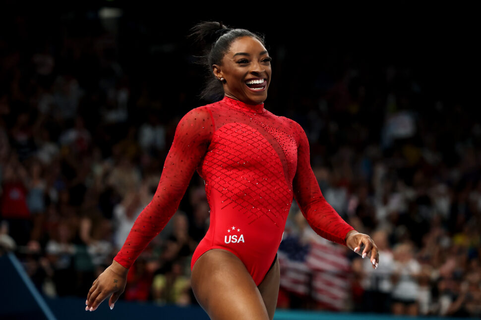 Food in the Olympic Village pictured: Simone Biles