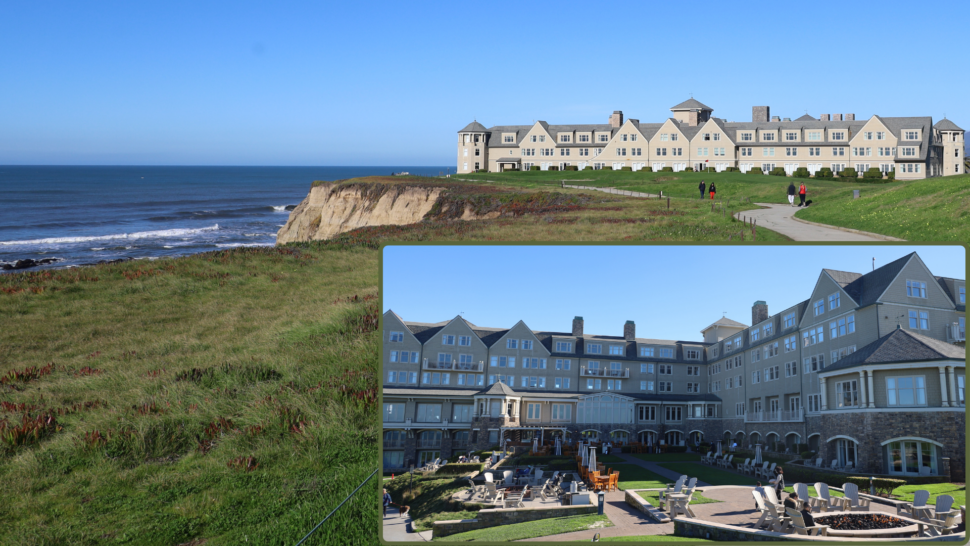 Half Moon Bay Ritz Carlton on a cliff with back courtyard