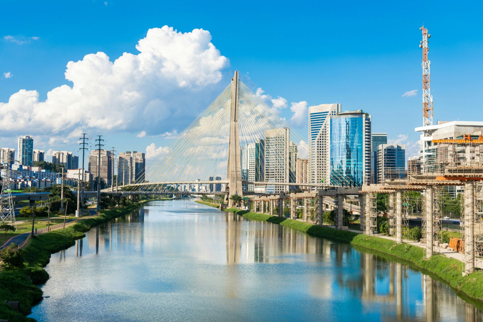 downtown canal water way view of São Paulo, Brazil