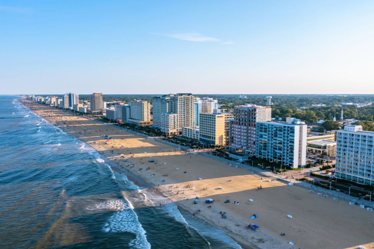 aerial view of Virginia Beach coastline