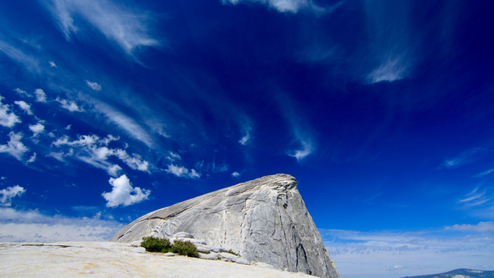 Half dome in Yosemite National Park on sunny day