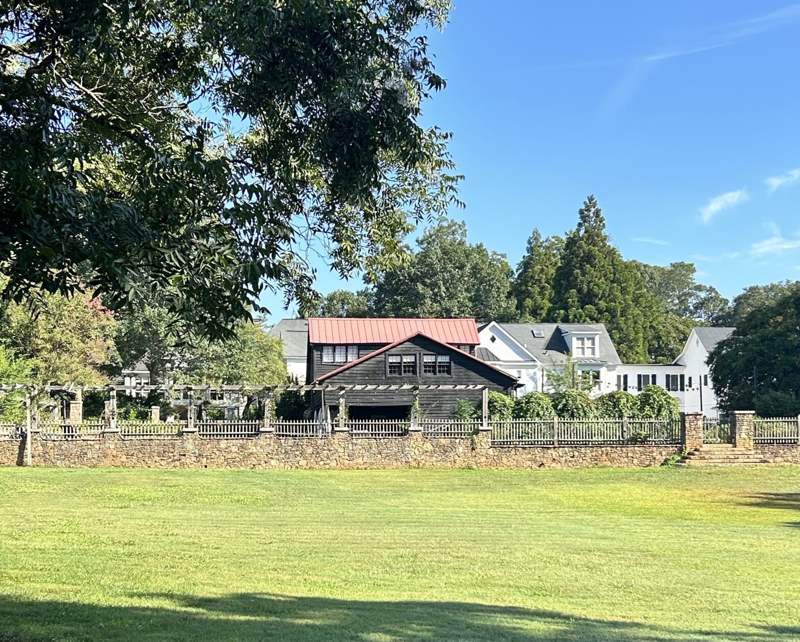 A country house in the middle of a green acre in Serenbe, Georgia.