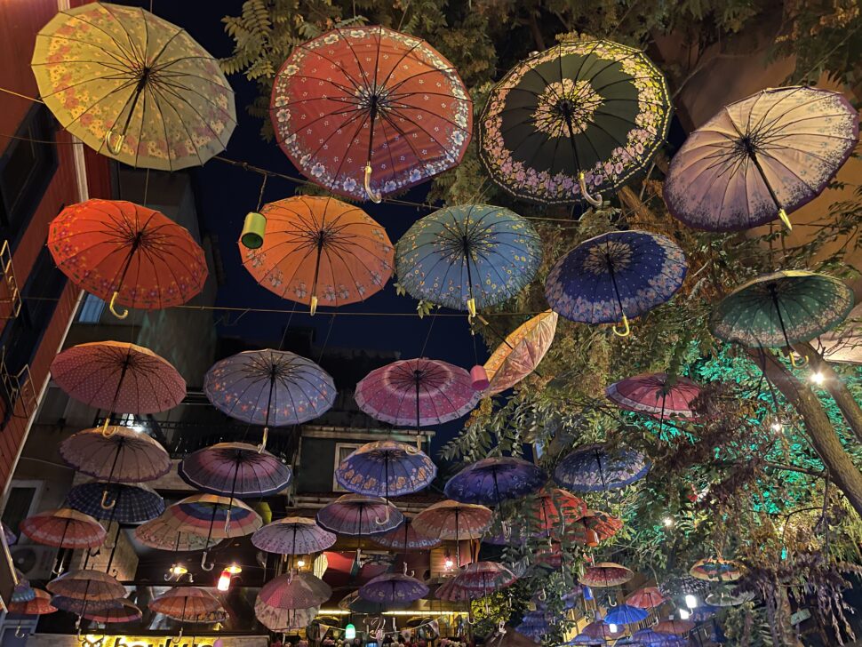 Umbrella Street in Kadıköy Istanbul, Turkey 