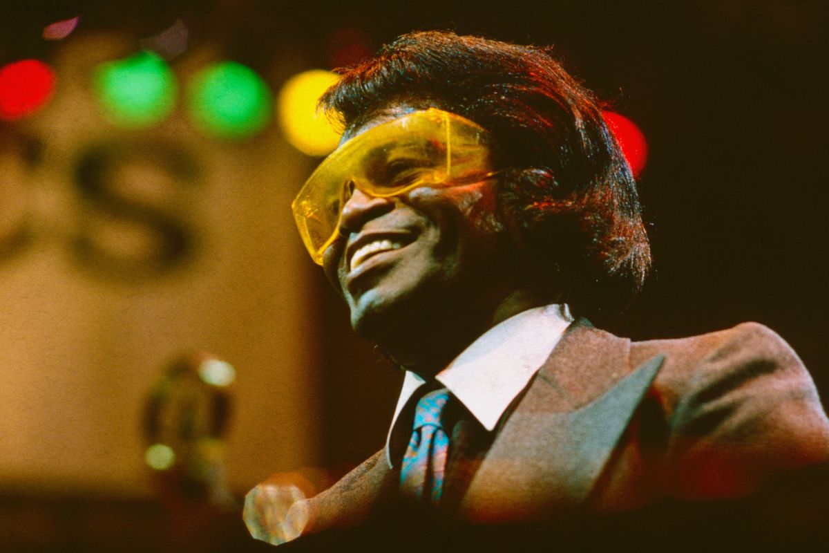 James Brown at the Technics World DJ Mixing Championships, Royal Albert Hall, London in 1988.