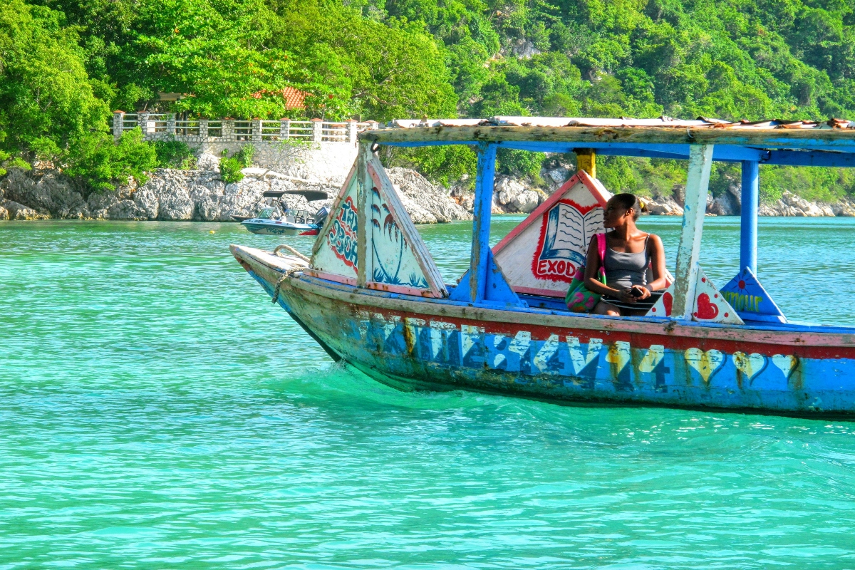 people on a boat in Labadee, Haiti