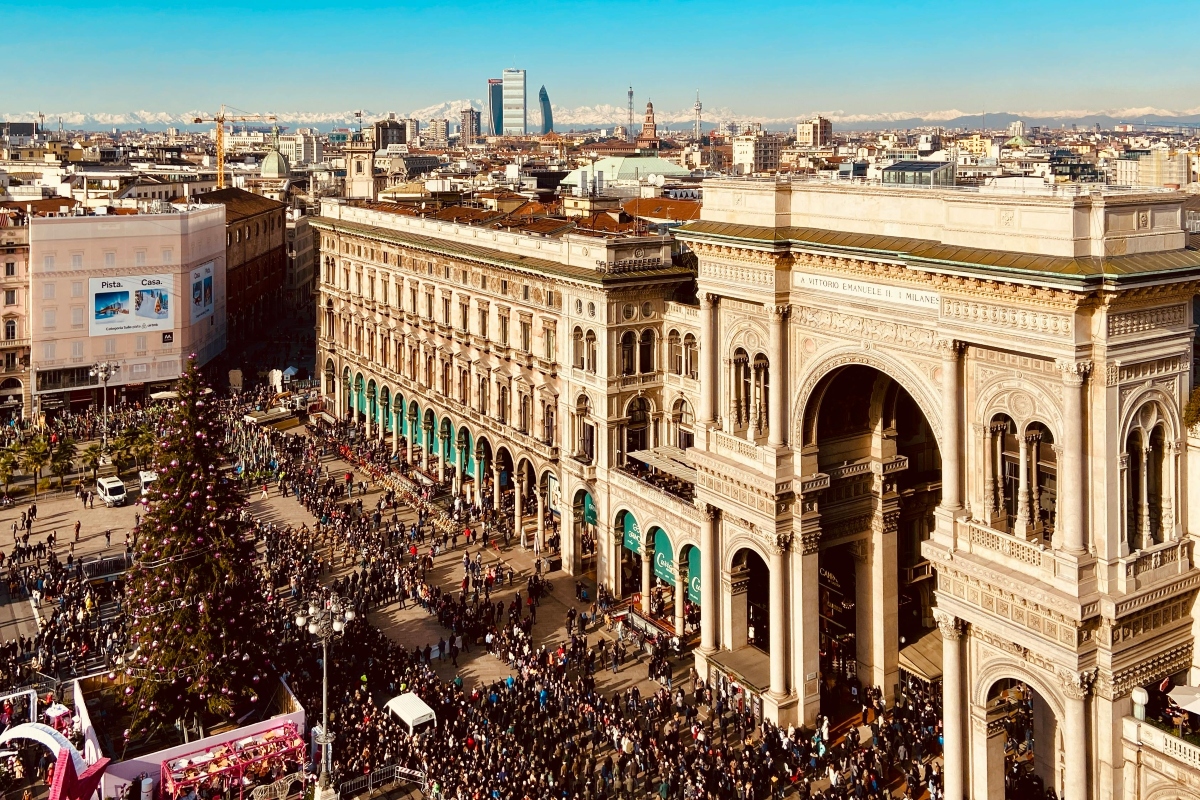 Milan, Lombardy, Italy — aerial view in the daytime.