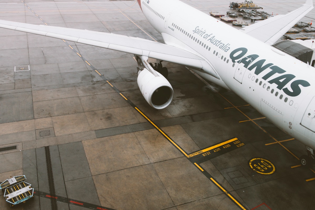 Qantas Airliner on the Airport Apron