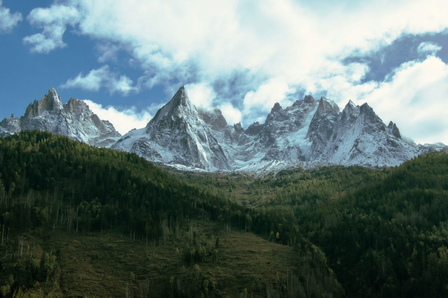 Mont Blanc in the distant during the day.