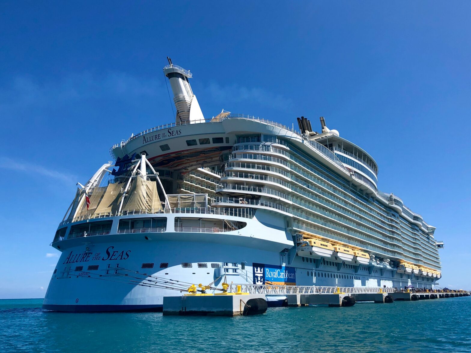 Royal caribbean cruise ship sailing on the ocean.