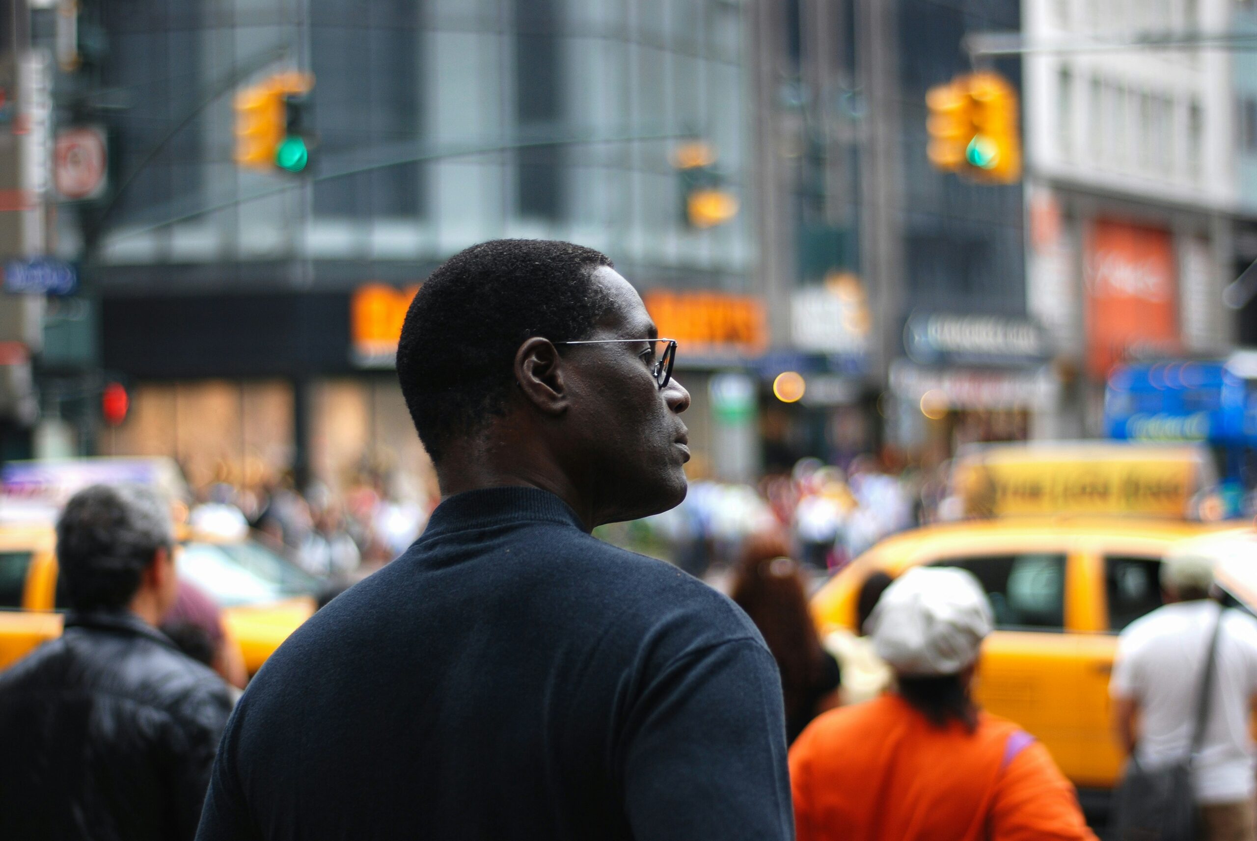 A Black man looks around and explores NYC all on his own.