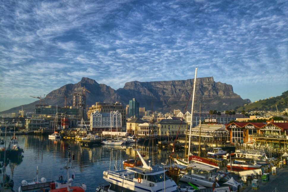 Aerial Photography of a boat terminal in Cape Town, South Africa.