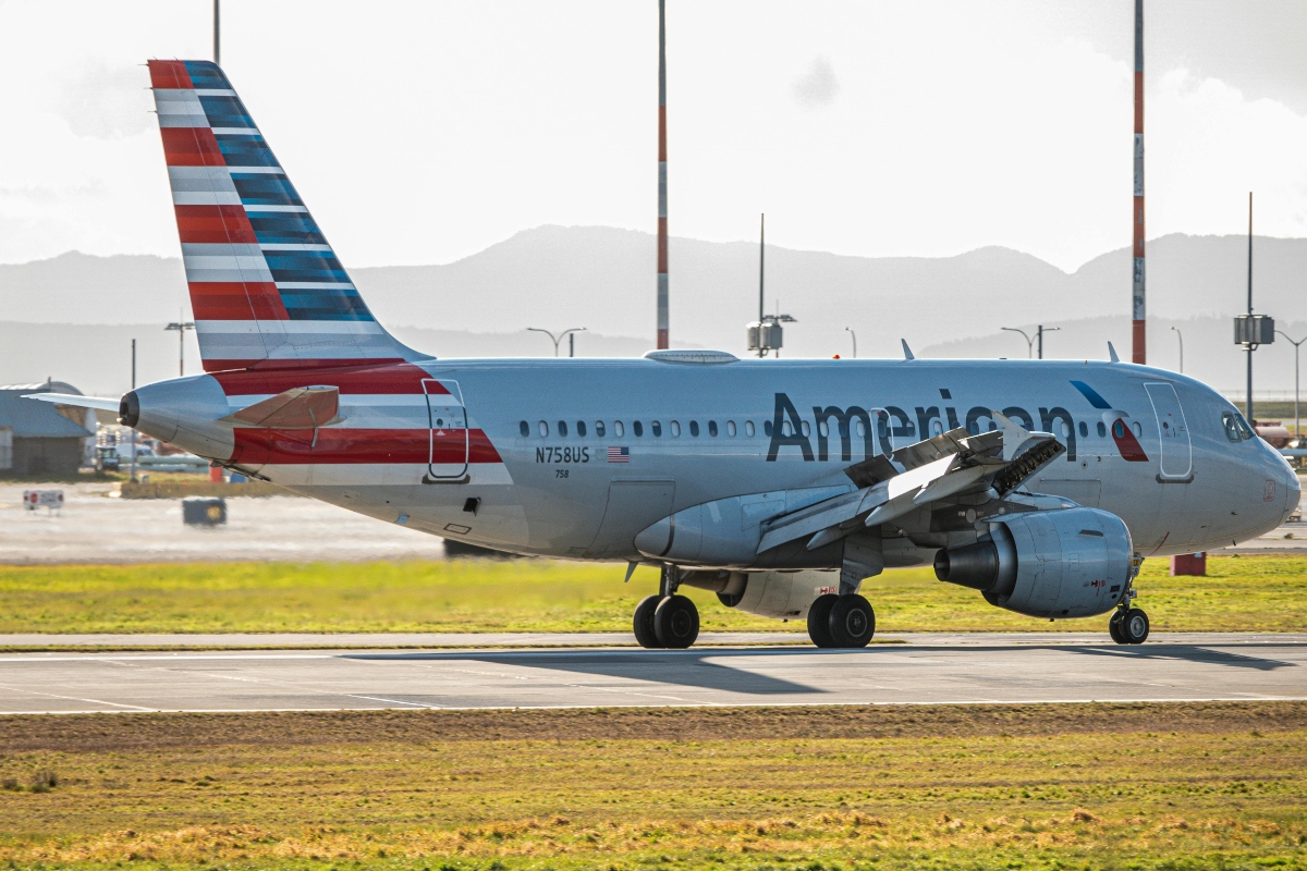 American Airlines airplane on tarmac.