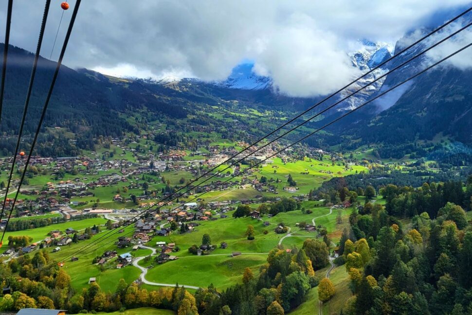 view of Grindelwald from Eiger Express cable car