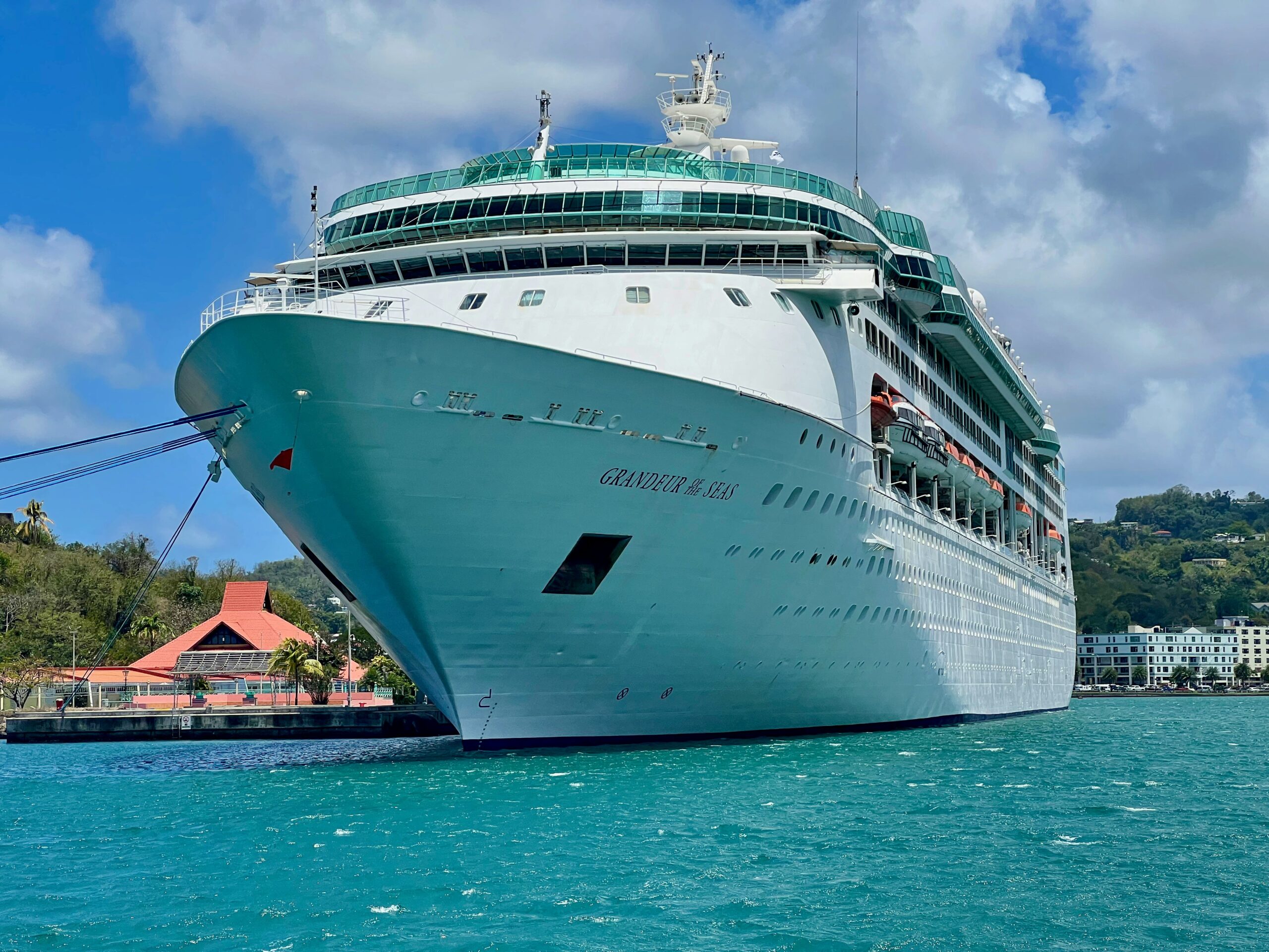 A Royal Caribbean cruise ship at the dock.