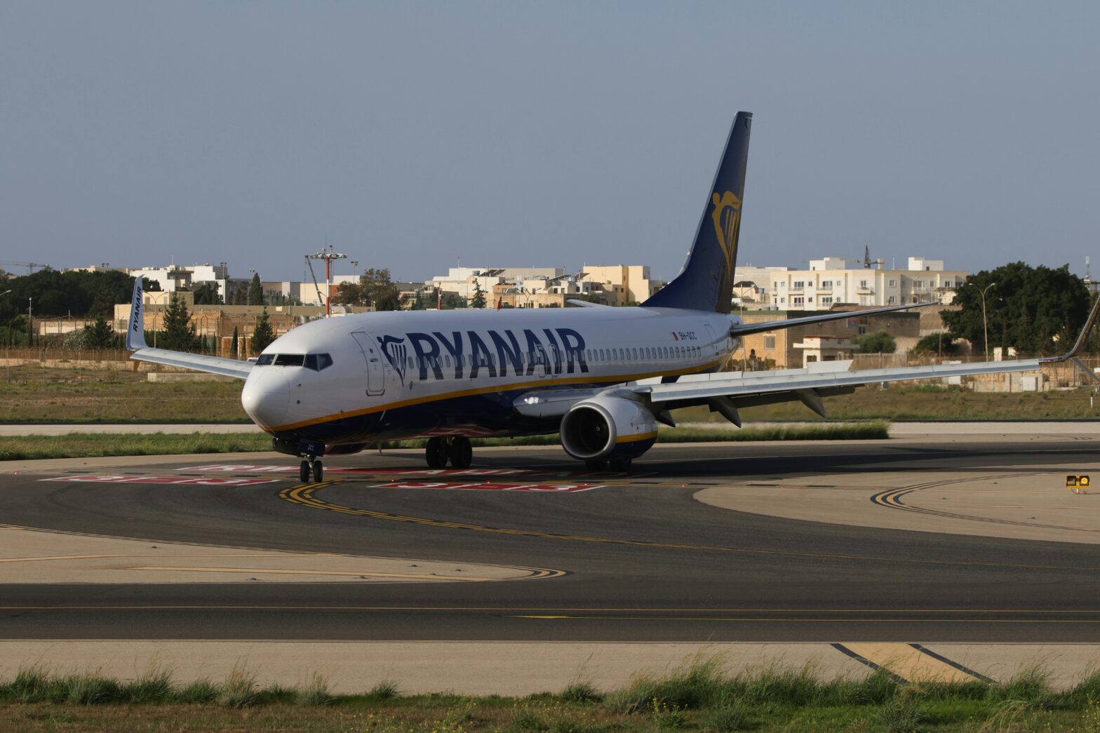 Ryanair plane on airport runway