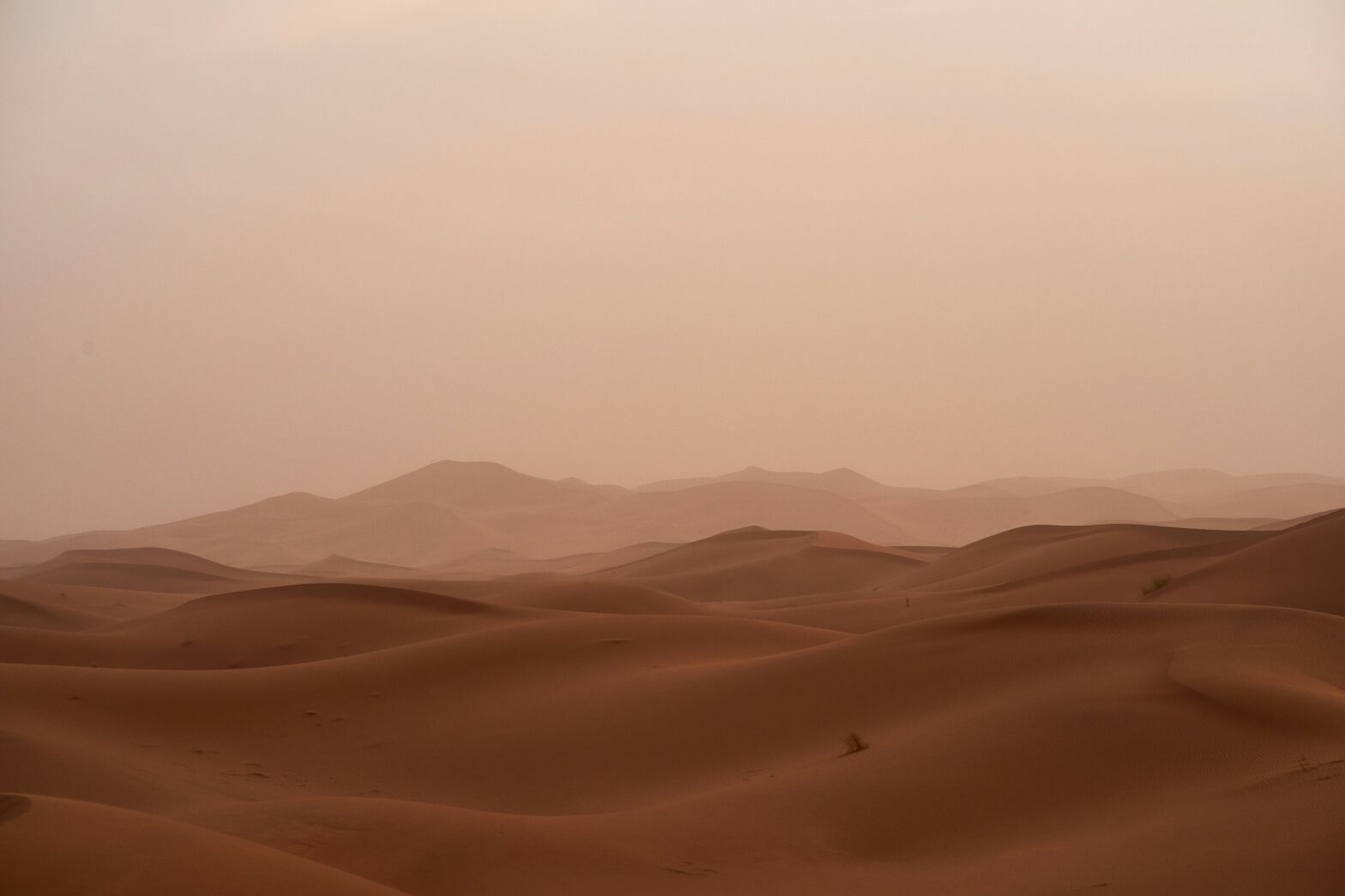 The Sahara Desert on a sand cloud day