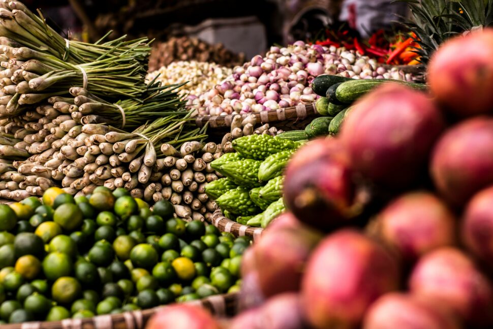 Veggies at a farmer's market.