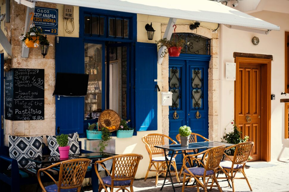 Wholesome Greek Cafe amidst bustling Athens City Noise