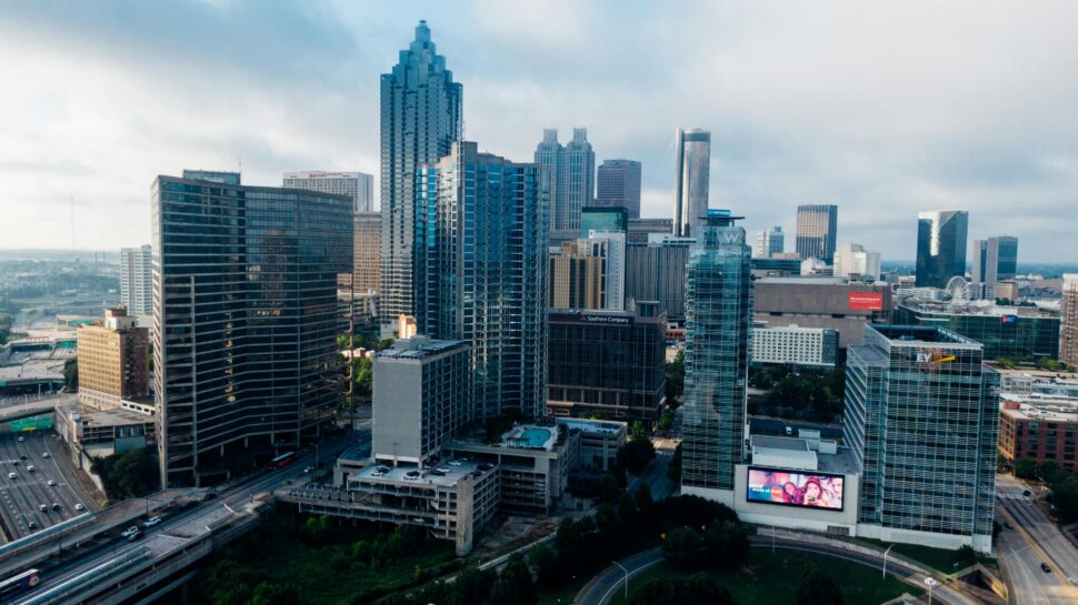 an aerial view of metro Atlanta 