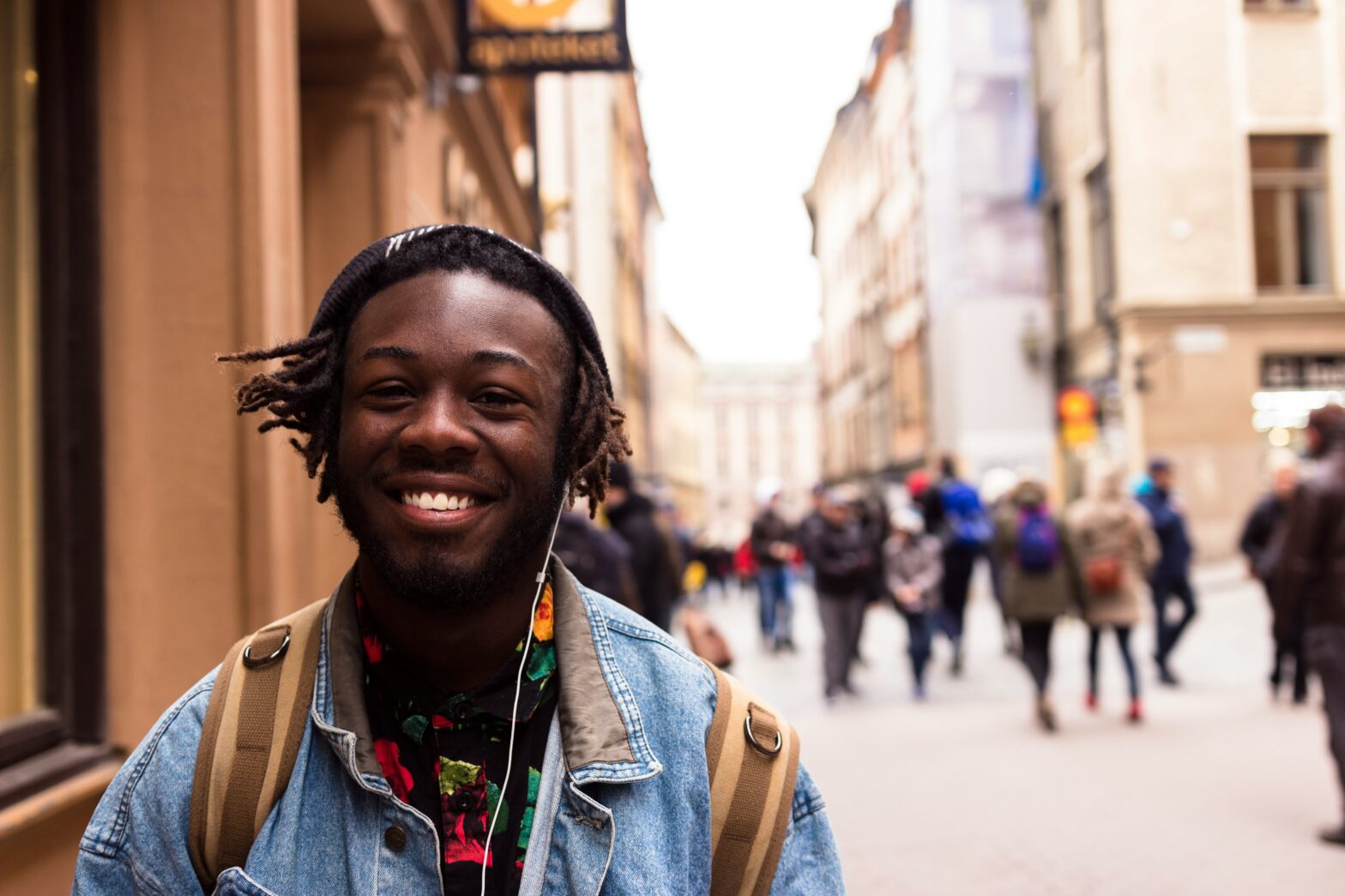 Black man smiling