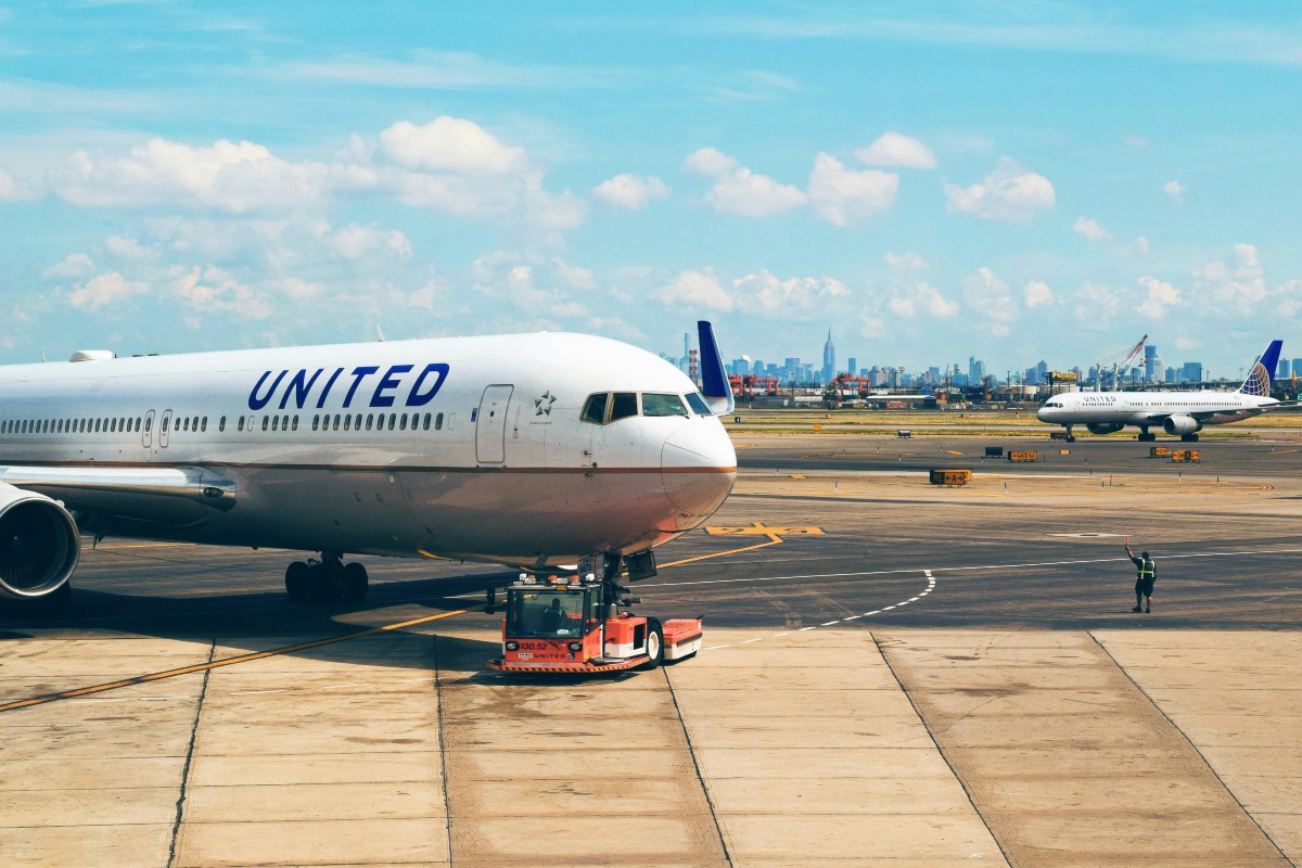 United Airlines plane on the tarmac.