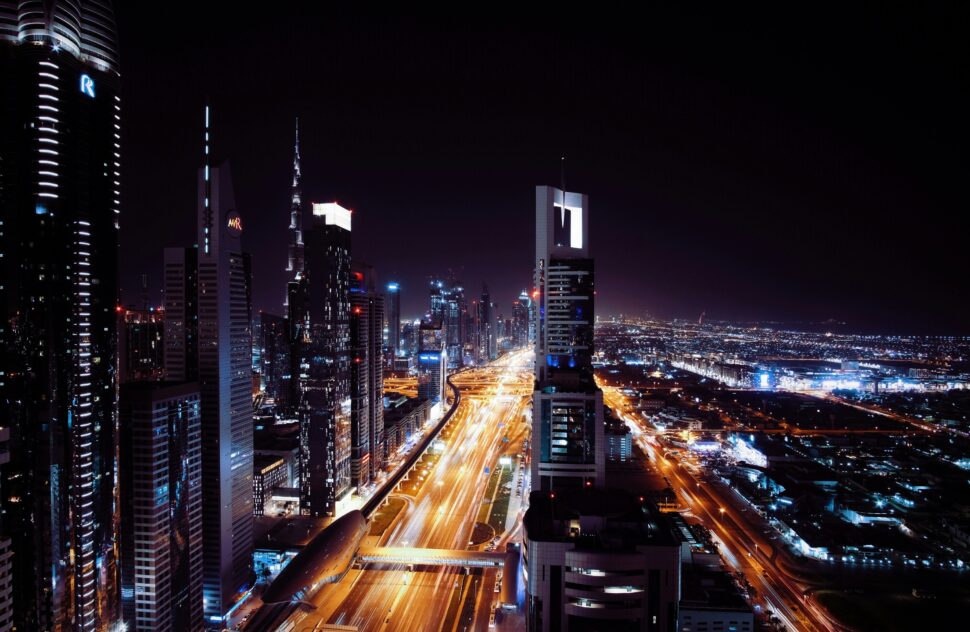 Dubai shines like a space station on a December night