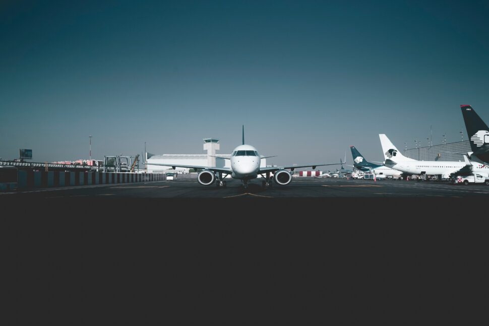 Aeromexico plane before lift off.