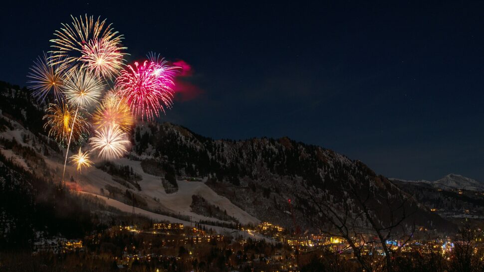 New Year's Eve celebrations with firework displays