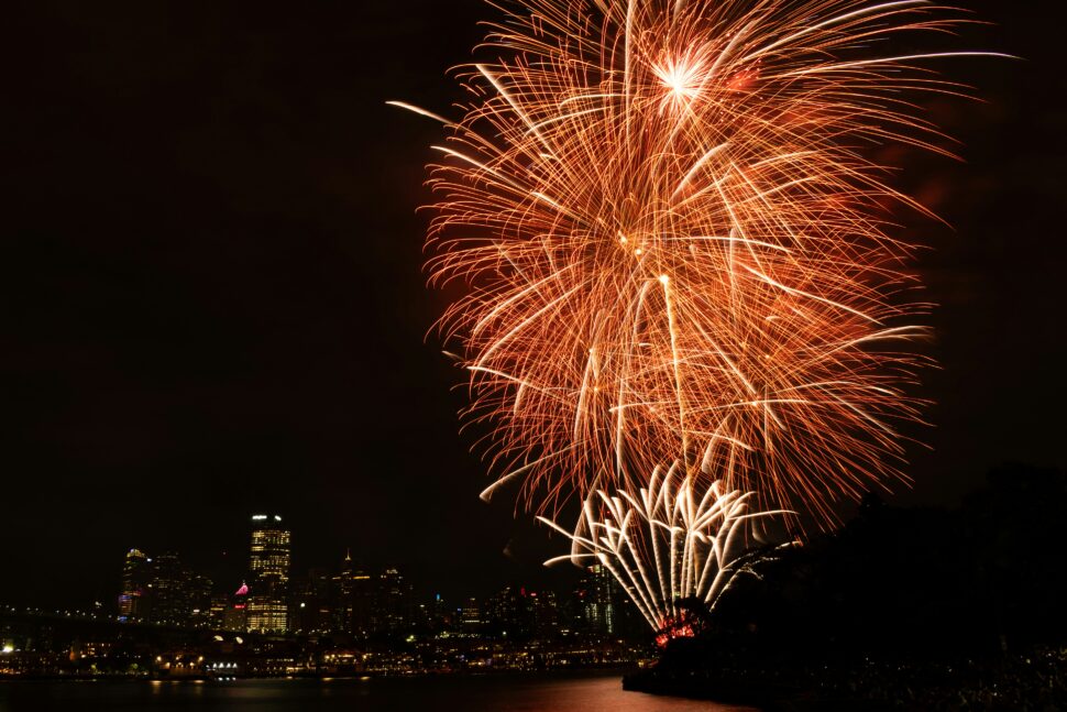 Fireworks lighting up the sky for the new year