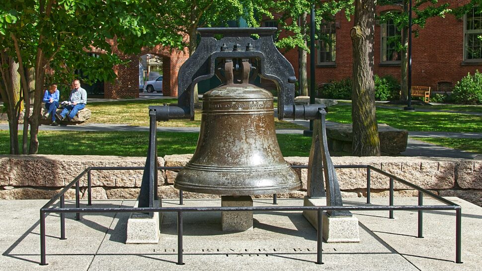 Salem, Massachusetts bell on display.