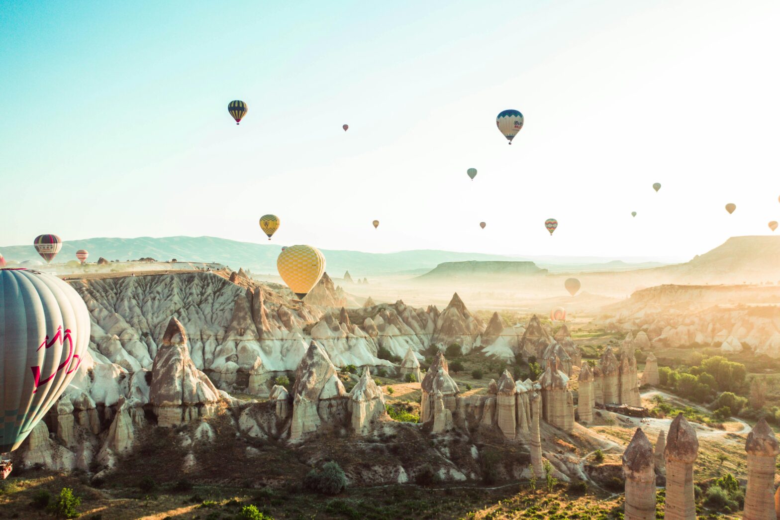 hot air balloons in Cappadocia, Turkey