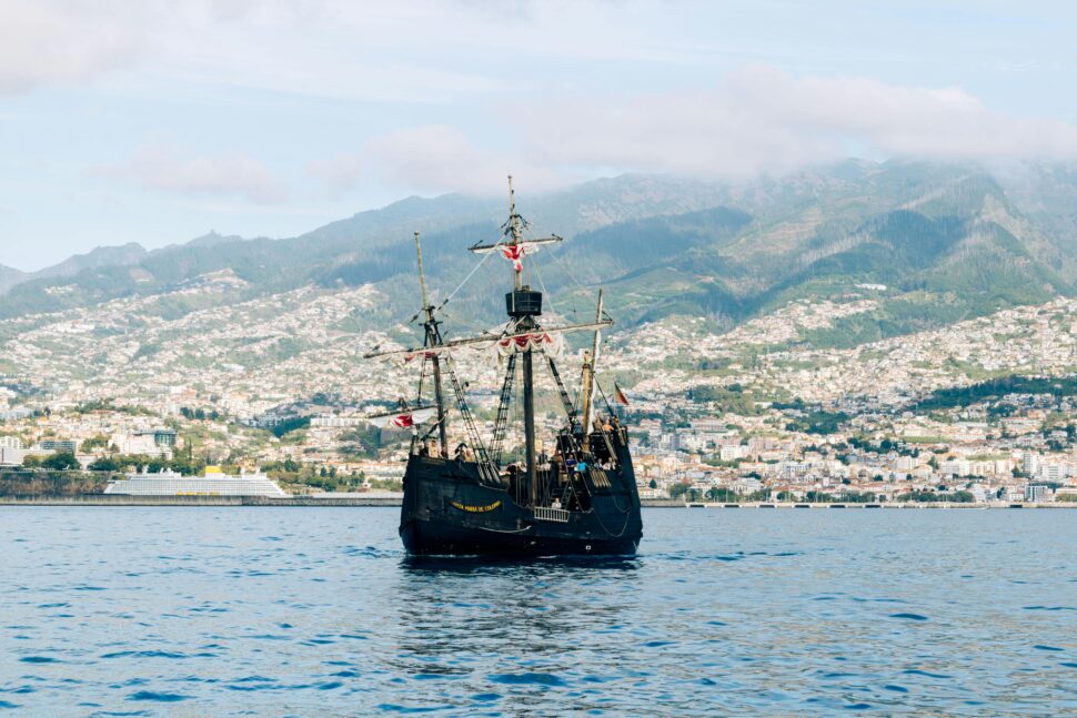 pirate ship on a bay