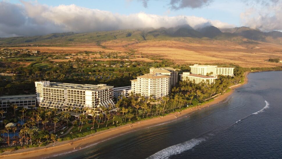 Aerial View of Modern Resorts on the Maui Island in Hawaii