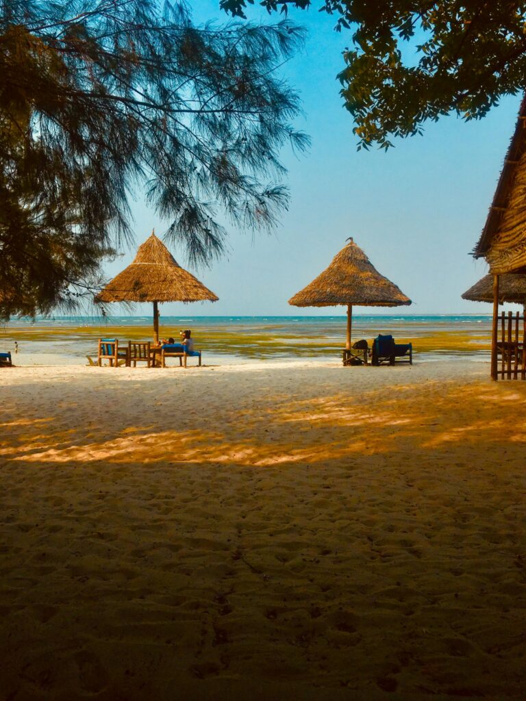 Dar es Salam, Tanzania sandy brown beach area