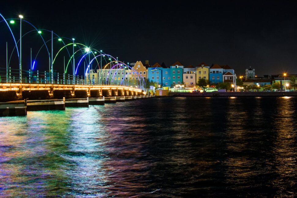 Assorted-color Buildings Near Body of Water at Night of Willemstad, Curacao